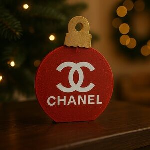 CHANEL Festive Red and Gold Ornament